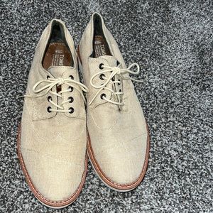 TOMS MENS BROGUE IVORY LACE OXFORD SHOES
